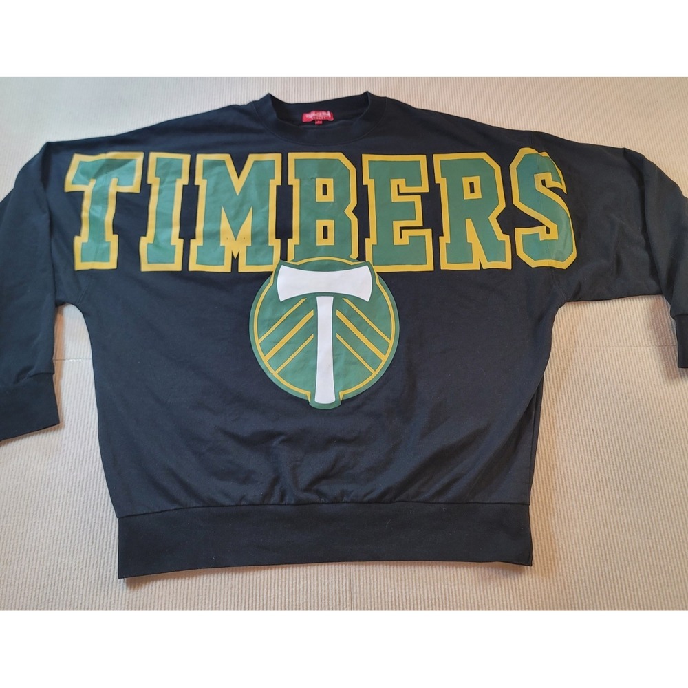 Mitchell & Ness Portland Timbers MLS Womens Long Sleeve Shirt Black Large